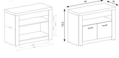 Inaren TV cabinet 96 cm (Couleur de variante: Dark Ash, Éclairage: Non)