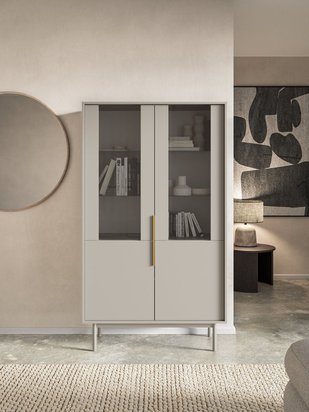 VIVIARO 2D display cabinet 104cm Grey beige