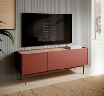 Color TV cabinet 144 cm three-door Brick/Linea Oak