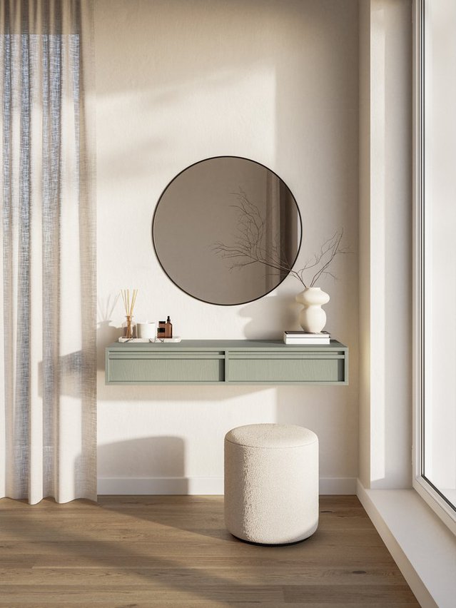 Evo dressing table with drawers, hanging, 110 cm, Sage