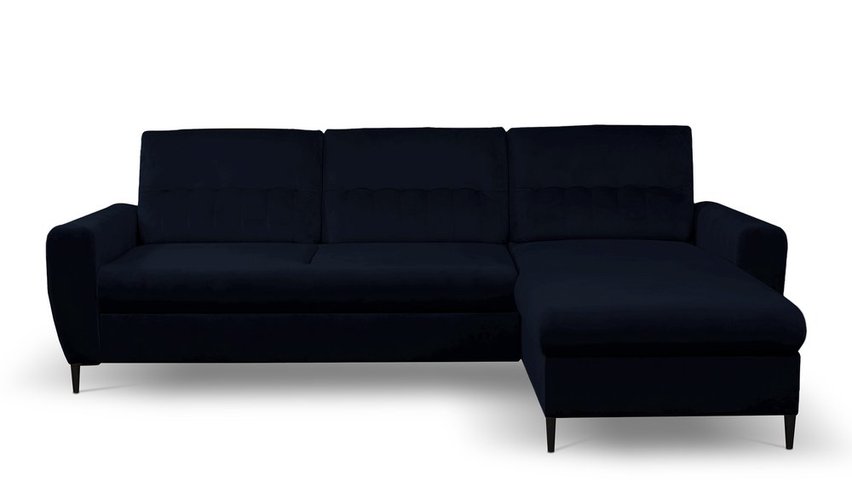 Corner sofa bed Laretta L-shaped with storage (Fabric: Velluto 37, Side: Right)