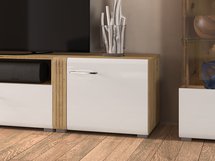 TV cabinet extension Fandri 60 cm Castello oak / Gloss white