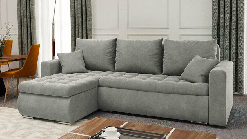 Corner sofa with sleeping function Derkan L (Fabric: Magic Velvet 2217)