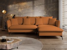 Castilio L-shaped corner sofa with sleeping function with Moly 54 container, hydrophobic chenille, right-hand side