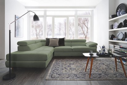 Corner sofa with sleeping function Zarano (Fabric: Element 11, Side: Right)