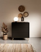 Bello chest of drawers with three drawers, 79 cm, black with gold legs