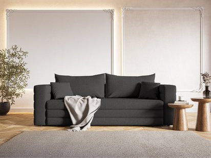 Lilla Abriamo 08 three-seater sofa with a boucle container, black legs