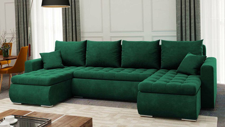 Corner sofa with sleeping function Derkan U (Fabric: Magic Velvet 2225)