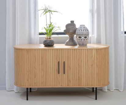 Gativel chest of drawers 140x76 cm natural oak slats