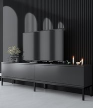 Ferrostis TV cabinet on black metal legs, graphite