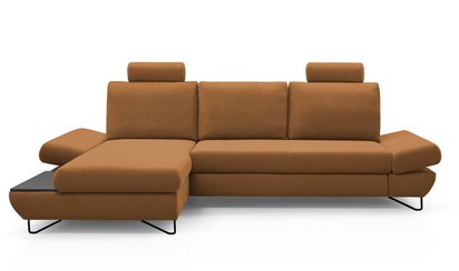 Corner sofa bed Lazaro L-shaped with storage (Fabric: Salvador 15, Side: Left)