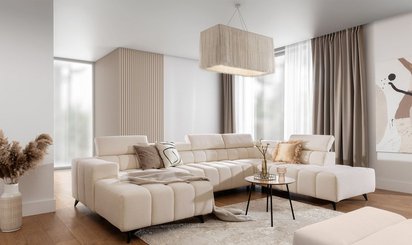 Corner sofa with sleeping function Ragussino U-shaped with side section Sicuro 55 right-hand side