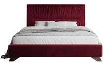 Llana upholstered bed 160x200 cm burgundy velvet