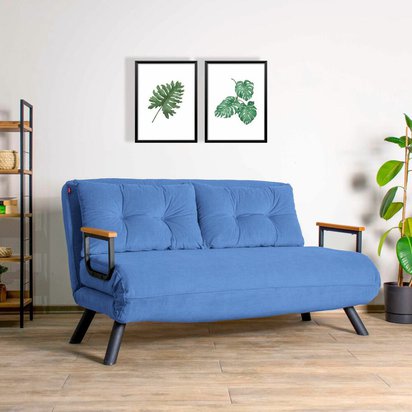 Aligmart blue double sofa bed