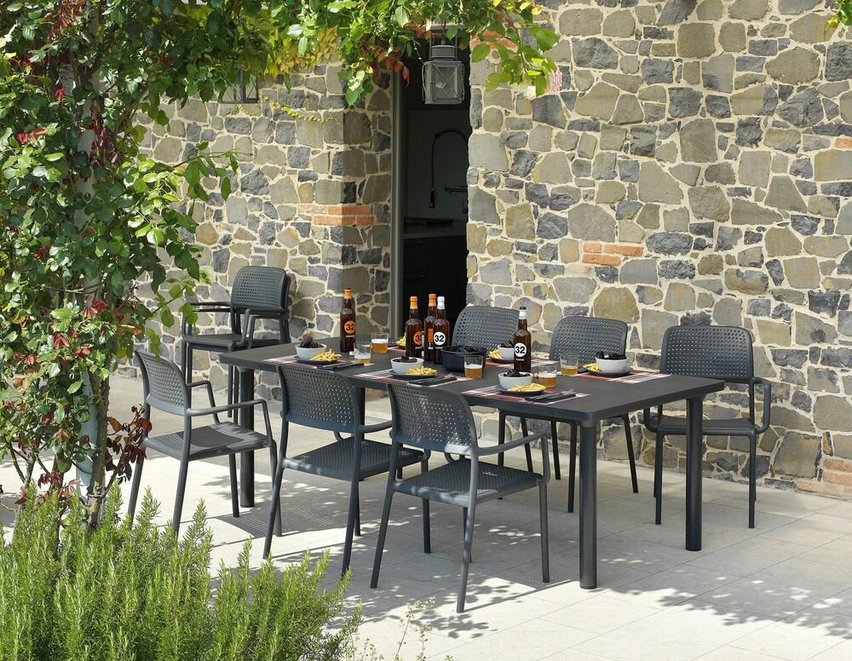 Bora Nardi garden chair with armrests made of certified anthracite material