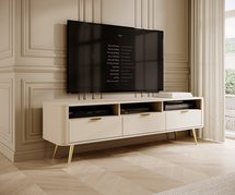 Oval TV cabinet 160 cm with recesses, Beige