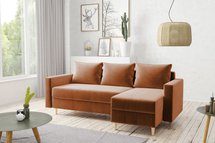 Corner sofa with sleeping function Indeally L-shaped with container universal Kronos 40 velour