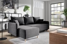 Corner sofa with sleeping function Dosso L-shaped Amon 11 with container hydrophobic velvet universal