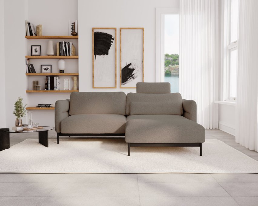 Solianero three-seater sofa with Melody 12 pouf