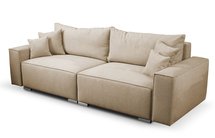 Netlan Aragon 14 three-seater sofa with storage in hydrophobic fabric, braided legs, silver