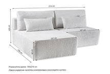 Corner sofa with sleeping function Moduliano L-shaped with container universal cream boucle