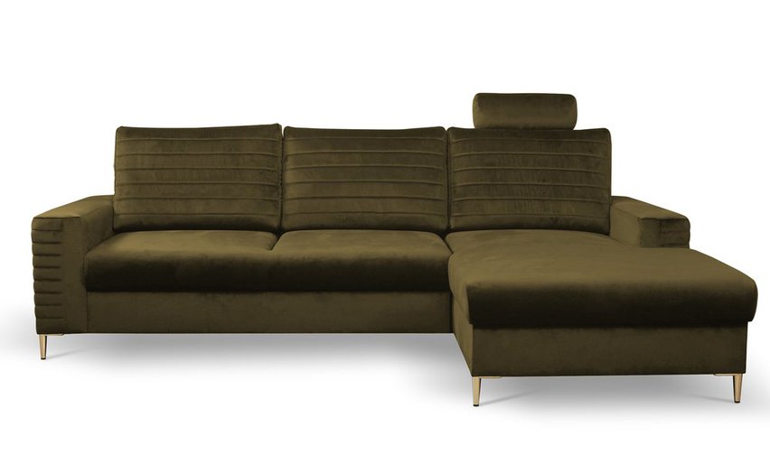 Buram L-shaped corner sofa bed with storage (Fabric: Velluto 35, Side: Right)