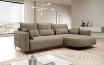 Oblivio corner sofa with sleeping function L-shaped with container (Fabric: Salvador 03, Side: Right)