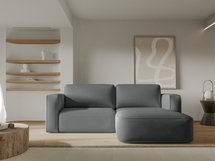 Bissari L-shaped right-hand corner sofa with sleeping function with Perla 35 corduroy container