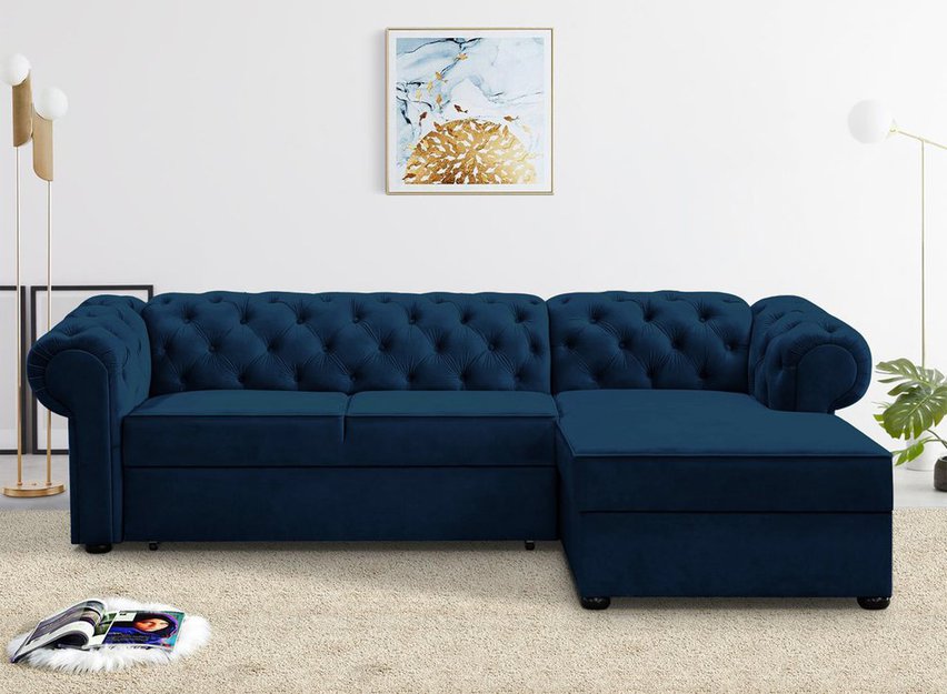 Corner sofa with sleeping function Brusce (Fabric: Kronos 09, Side: Right)