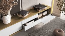 Moddern TV cabinet 180 cm with drawers and hanging option artisan oak/white