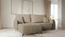 Corner sofa with sleeping function Arandes L-shaped with container Castel 15 easy-cleaning velvet left-hand side