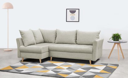 Lafre corner sofa bed with storage (Fabric: Gemma 06, Side: Left)