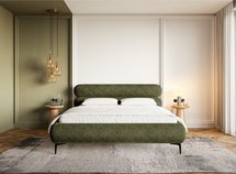 Upholstered bed 140x200 cm Roule Perfect Harmony 39 chenille black legs