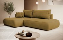 Foggi Magic Velvet 2275 L-shaped corner sofa with sleeping function with a container in hydrophobic velor fabric, left-hand side