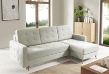 Corner sofa with sleeping function Halvad L-shaped Amon 18 with container hydrophobic velvet universal