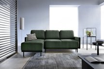 Hamiel L-shaped extendable corner sofa with universal container (Fabric: Rosario 467)