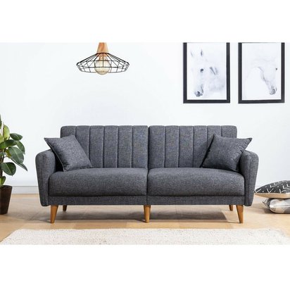 Rallion three-seater sofa bed, dark gray