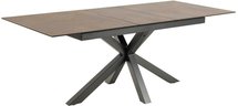 Kardema dining table, ceramic, extendable top, brown rust pattern, 168-210 cm