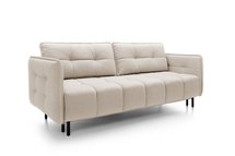 Portosello three-seater sofa bed with pocket spring and storage (Fabric: Castel 03, Legs: Black)