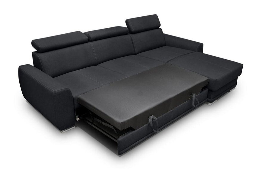 Danles corner sofa bed with three adjustable headrests (Fabric: Element 22)