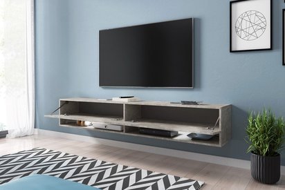 Wander TV cabinet 180 cm (Couleur de variante: Concrete, Éclairage: Non)