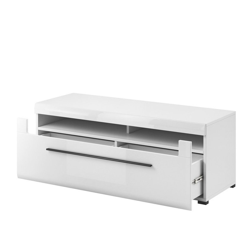 Juven TV cabinet 140 cm (Colour variant: Matt White / Glossy White, Colour: Non)