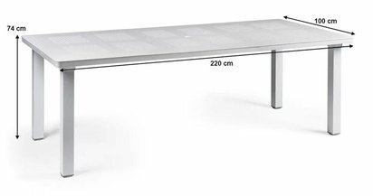 Levante Nardi extendable garden table 160-220x100 cm made of certified brown material