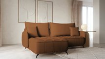 Corner sofa with sleeping function Arandes L-shaped with container Salvador 15 hydrophobic velvet left-hand side