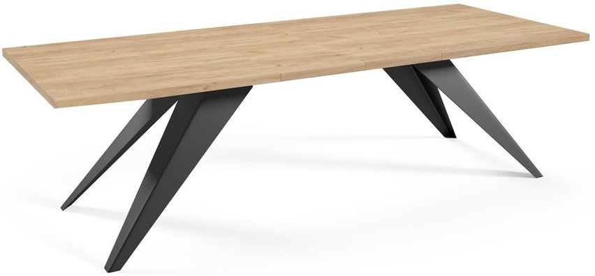 Scalize extendable table 140/200 cm Craft oak with black steel frame