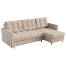 Corner sofa with sleeping function Plauton (Fabric: Paros 02)