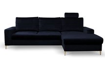 Buram L-shaped corner sofa bed with storage (Fabric: Velluto 37, Side: Right)