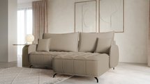 Corner sofa with sleeping function Arandes L-shaped with container Castel 15 easy-cleaning velvet right-hand side