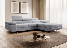 Ganta L-shaped corner sofa with sleeping function and Poso 55 container, right-hand corduroy