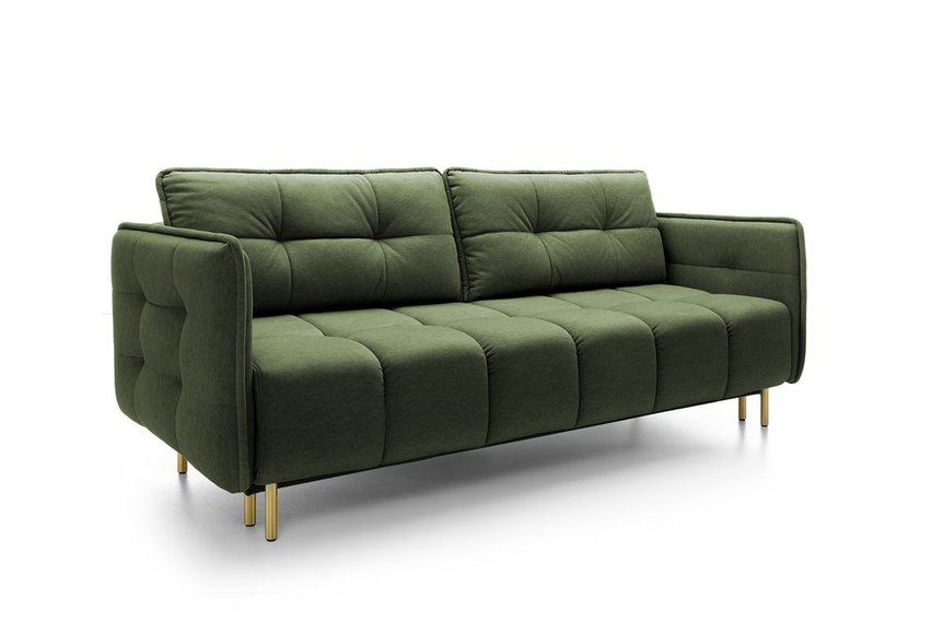 Portosello three-seater sofa bed with storage (Fabric: Castel 39, Legs: Gold)